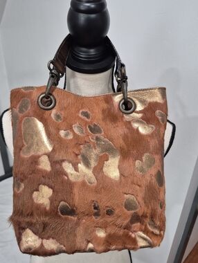 Vtg Maurizio Taiuti Cowhide Handbag